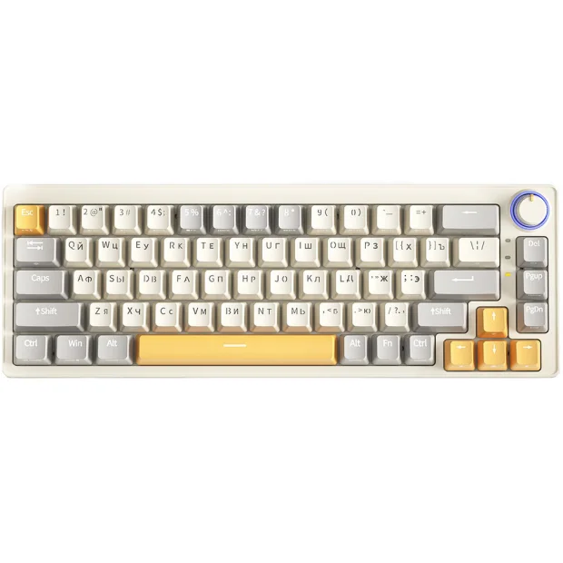 Клавиатура Cyberlynx ZA68 Beige Gray Yellow (TNT Yellow)